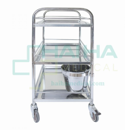 Xe tiêm inox 3 tầng có xô 4