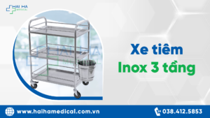 xe tiêm inox 3 tầng