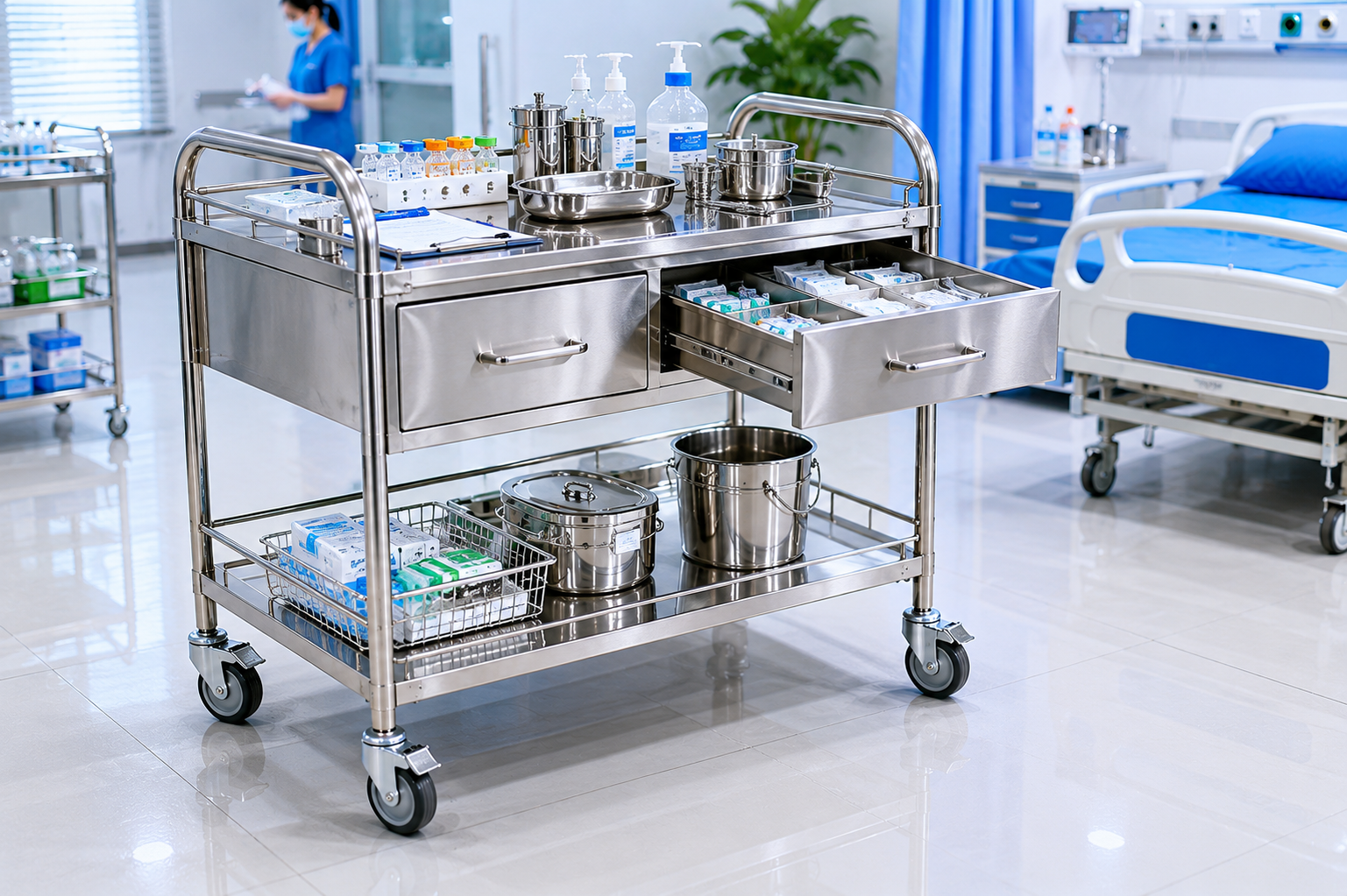 Cấu tạo xe tiêm inox gồm những bộ phận nào?